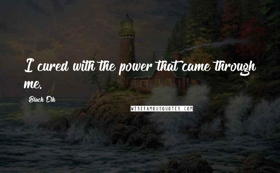 Black Elk Quotes: I cured with the power that came through me.