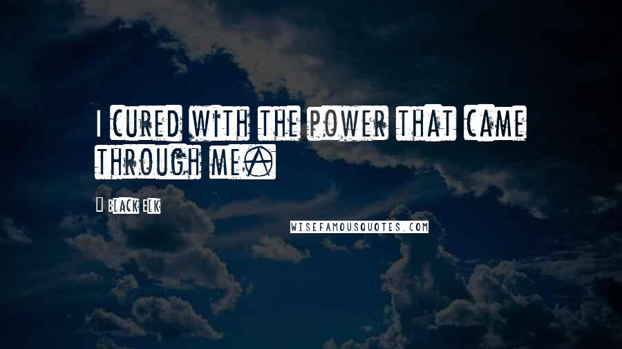 Black Elk Quotes: I cured with the power that came through me.