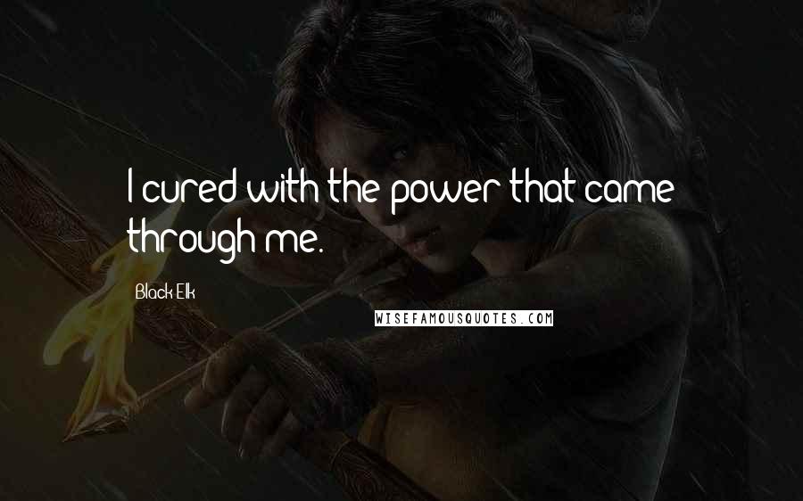 Black Elk Quotes: I cured with the power that came through me.