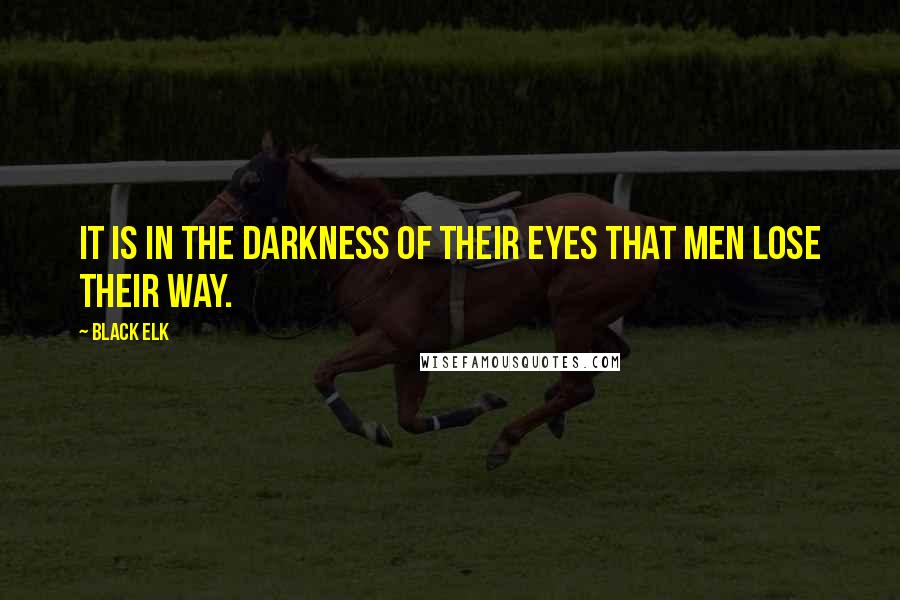 Black Elk Quotes: It is in the darkness of their eyes that men lose their way.