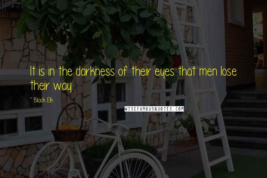 Black Elk Quotes: It is in the darkness of their eyes that men lose their way.