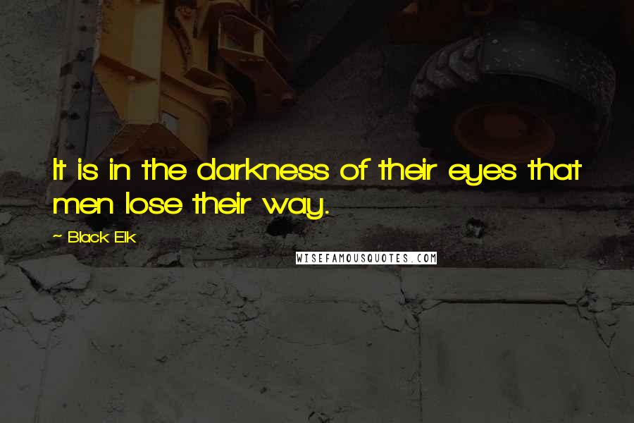 Black Elk Quotes: It is in the darkness of their eyes that men lose their way.