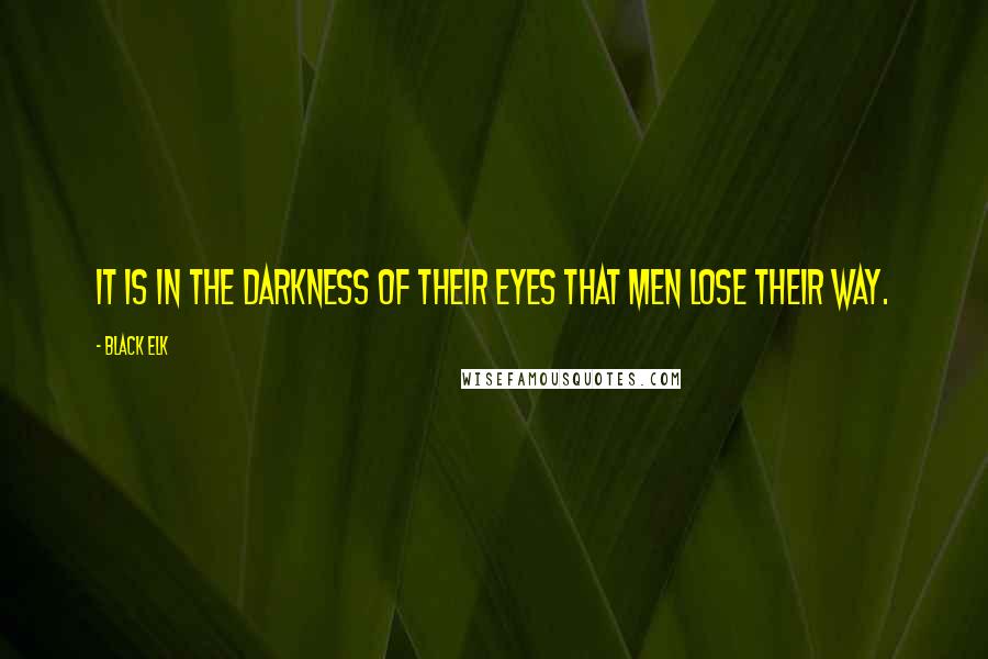 Black Elk Quotes: It is in the darkness of their eyes that men lose their way.