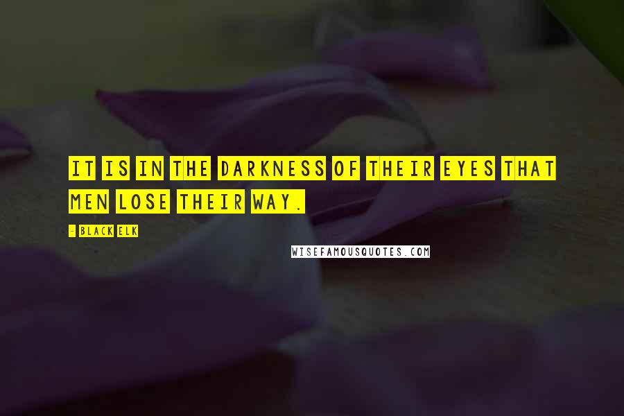 Black Elk Quotes: It is in the darkness of their eyes that men lose their way.