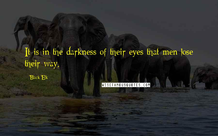 Black Elk Quotes: It is in the darkness of their eyes that men lose their way.