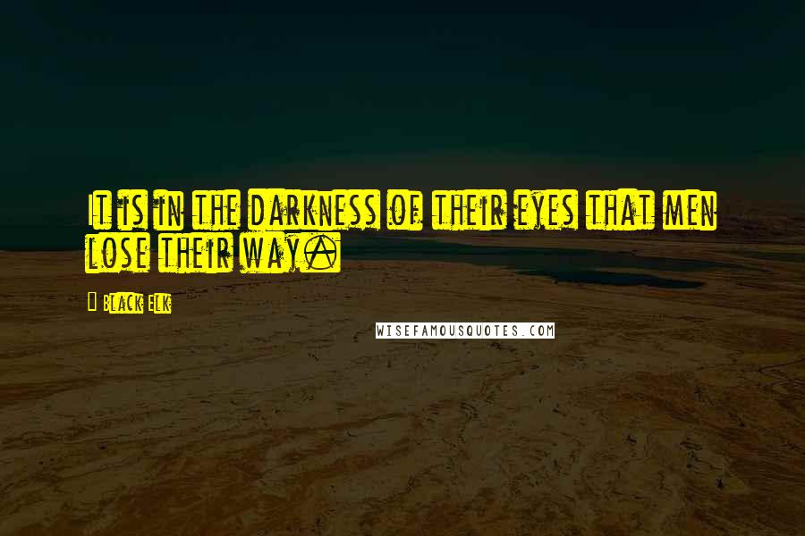 Black Elk Quotes: It is in the darkness of their eyes that men lose their way.