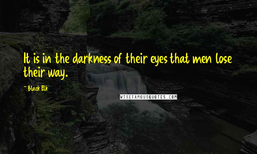 Black Elk Quotes: It is in the darkness of their eyes that men lose their way.