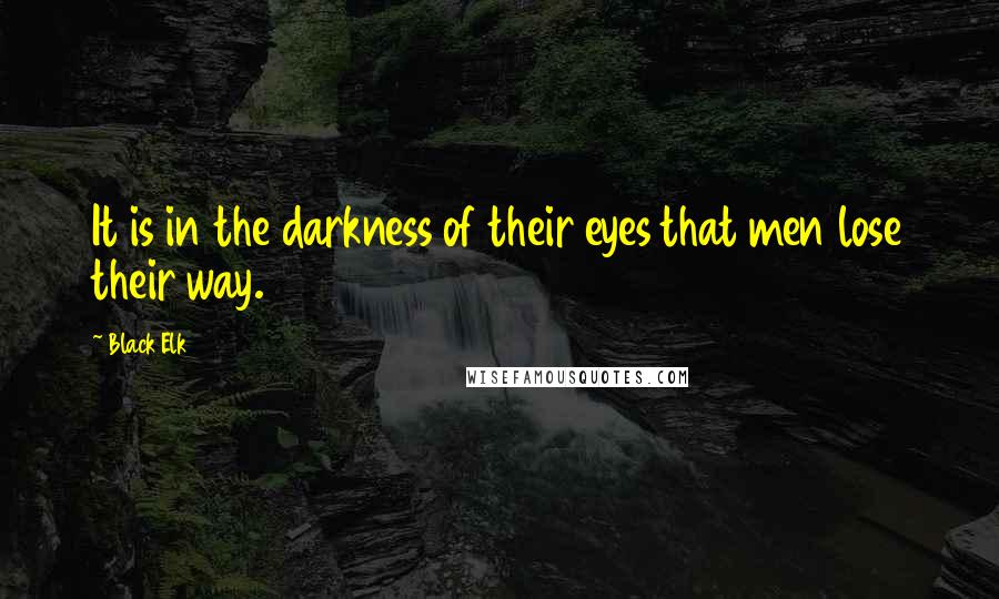 Black Elk Quotes: It is in the darkness of their eyes that men lose their way.