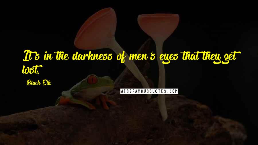 Black Elk Quotes: It's in the darkness of men's eyes that they get lost.