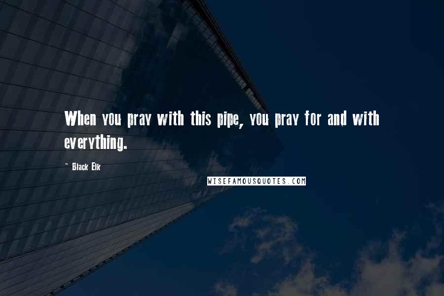 Black Elk Quotes: When you pray with this pipe, you pray for and with everything.