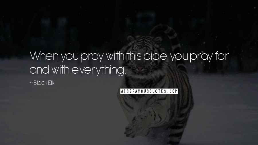 Black Elk Quotes: When you pray with this pipe, you pray for and with everything.