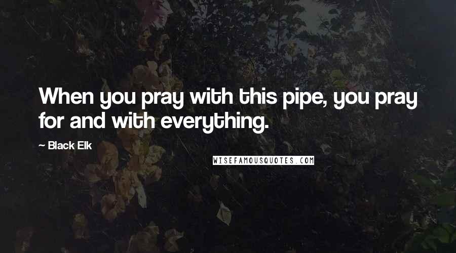 Black Elk Quotes: When you pray with this pipe, you pray for and with everything.