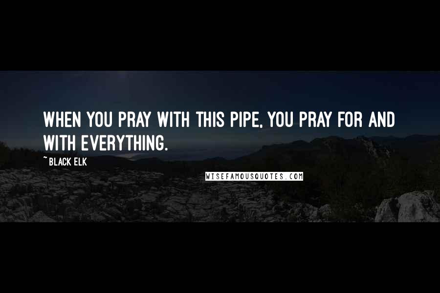 Black Elk Quotes: When you pray with this pipe, you pray for and with everything.