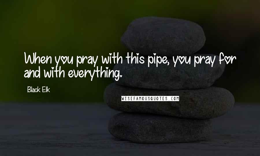 Black Elk Quotes: When you pray with this pipe, you pray for and with everything.