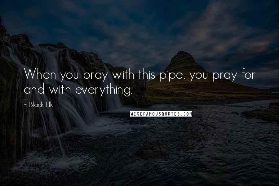 Black Elk Quotes: When you pray with this pipe, you pray for and with everything.