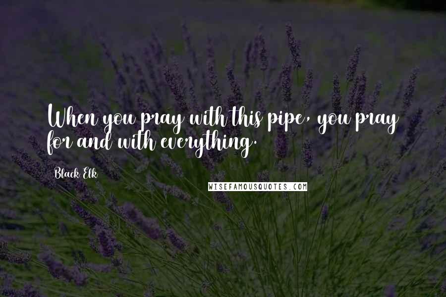 Black Elk Quotes: When you pray with this pipe, you pray for and with everything.