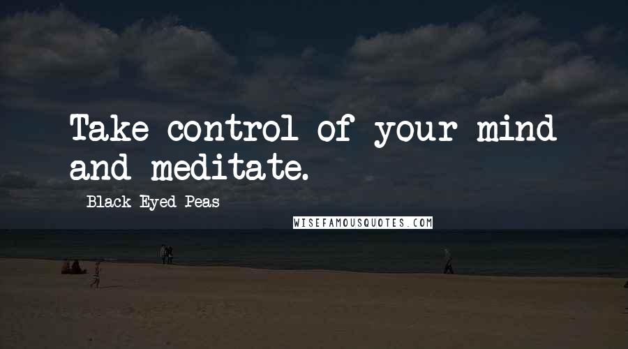 Black Eyed Peas Quotes: Take control of your mind and meditate.