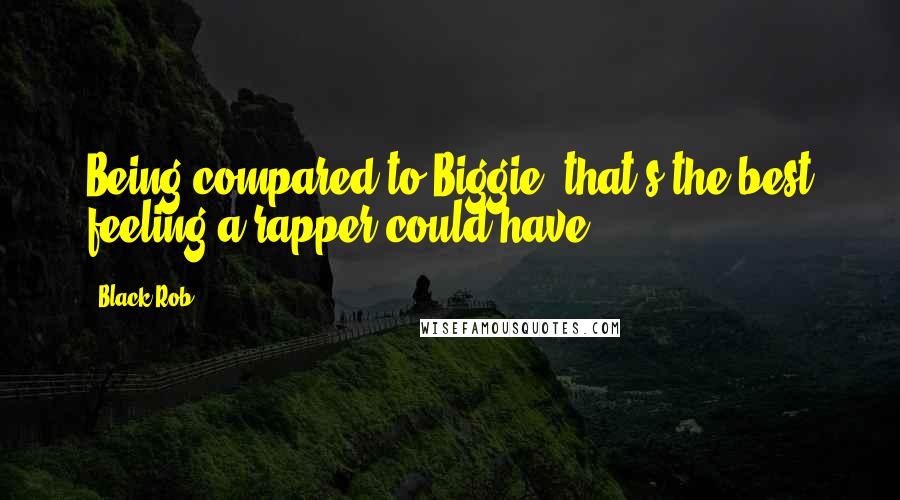 Black Rob Quotes: Being compared to Biggie, that's the best feeling a rapper could have