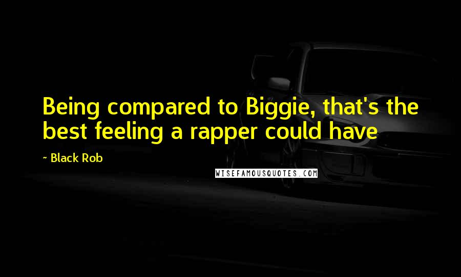 Black Rob Quotes: Being compared to Biggie, that's the best feeling a rapper could have