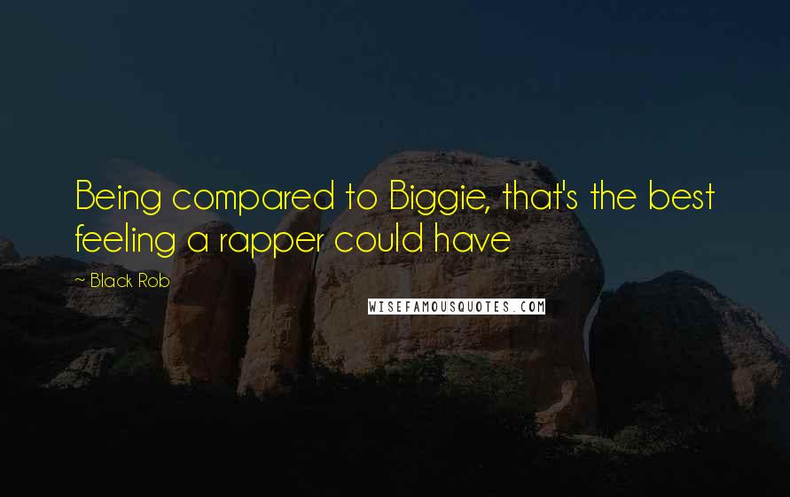 Black Rob Quotes: Being compared to Biggie, that's the best feeling a rapper could have