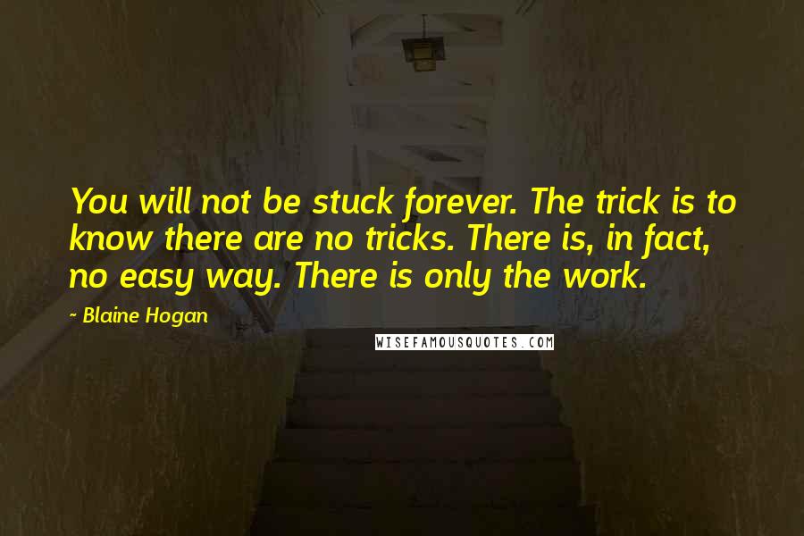 Blaine Hogan Quotes: You will not be stuck forever. The trick is to know there are no tricks. There is, in fact, no easy way. There is only the work.