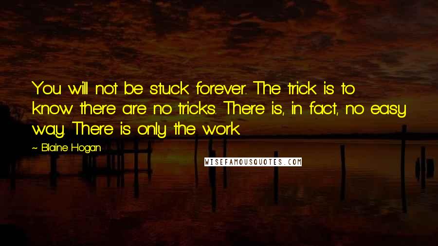 Blaine Hogan Quotes: You will not be stuck forever. The trick is to know there are no tricks. There is, in fact, no easy way. There is only the work.