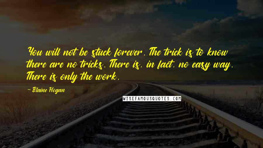 Blaine Hogan Quotes: You will not be stuck forever. The trick is to know there are no tricks. There is, in fact, no easy way. There is only the work.