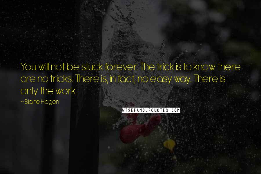 Blaine Hogan Quotes: You will not be stuck forever. The trick is to know there are no tricks. There is, in fact, no easy way. There is only the work.