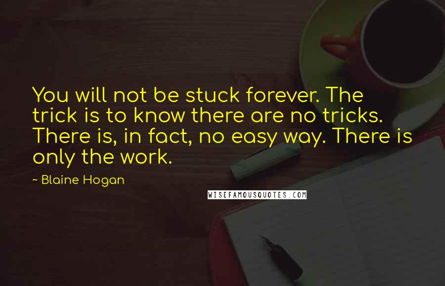 Blaine Hogan Quotes: You will not be stuck forever. The trick is to know there are no tricks. There is, in fact, no easy way. There is only the work.