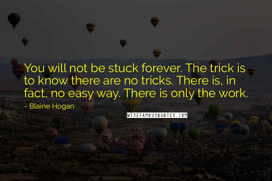 Blaine Hogan Quotes: You will not be stuck forever. The trick is to know there are no tricks. There is, in fact, no easy way. There is only the work.