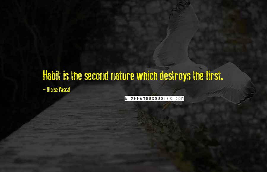 Blaise Pascal Quotes: Habit is the second nature which destroys the first.
