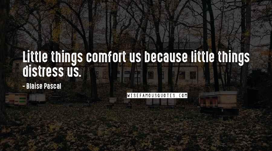 Blaise Pascal Quotes: Little things comfort us because little things distress us.