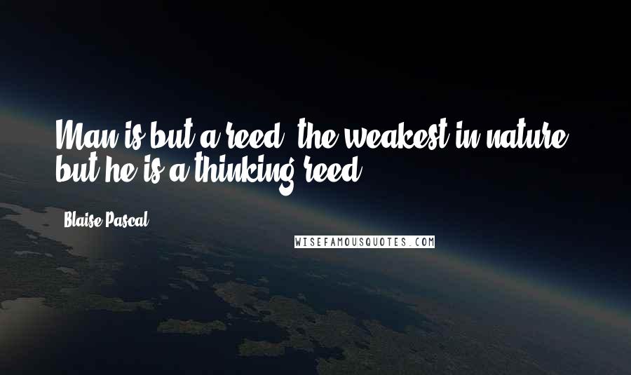 Blaise Pascal Quotes: Man is but a reed, the weakest in nature, but he is a thinking reed.