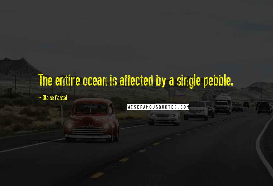Blaise Pascal Quotes: The entire ocean is affected by a single pebble.