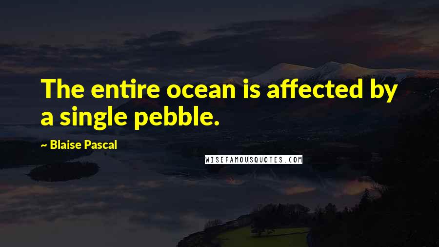 Blaise Pascal Quotes: The entire ocean is affected by a single pebble.
