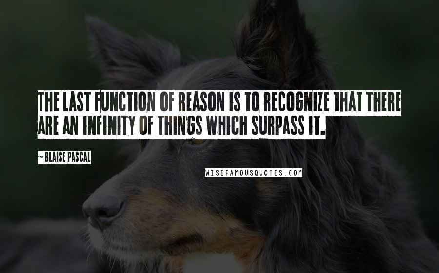 Blaise Pascal Quotes: The last function of reason is to recognize that there are an infinity of things which surpass it.