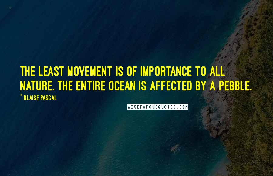 Blaise Pascal Quotes: The least movement is of importance to all nature. The entire ocean is affected by a pebble.