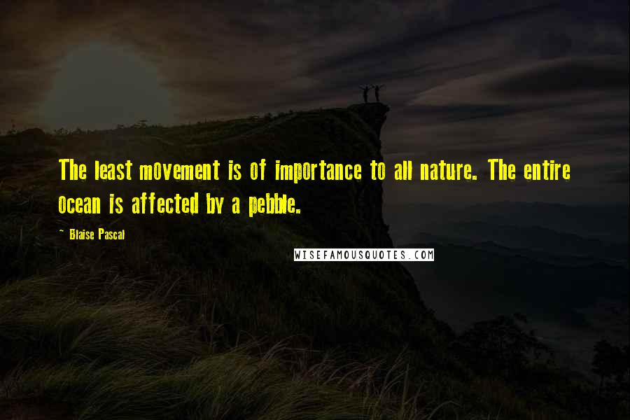 Blaise Pascal Quotes: The least movement is of importance to all nature. The entire ocean is affected by a pebble.