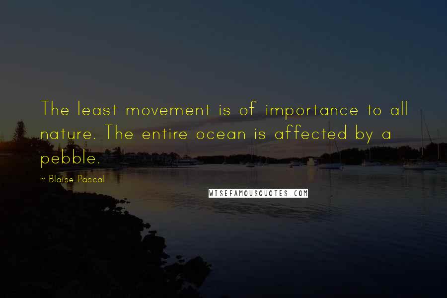 Blaise Pascal Quotes: The least movement is of importance to all nature. The entire ocean is affected by a pebble.