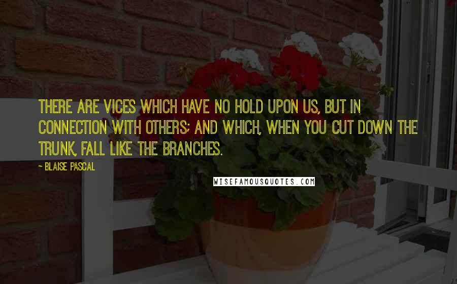 Blaise Pascal Quotes: There are vices which have no hold upon us, but in connection with others; and which, when you cut down the trunk, fall like the branches.