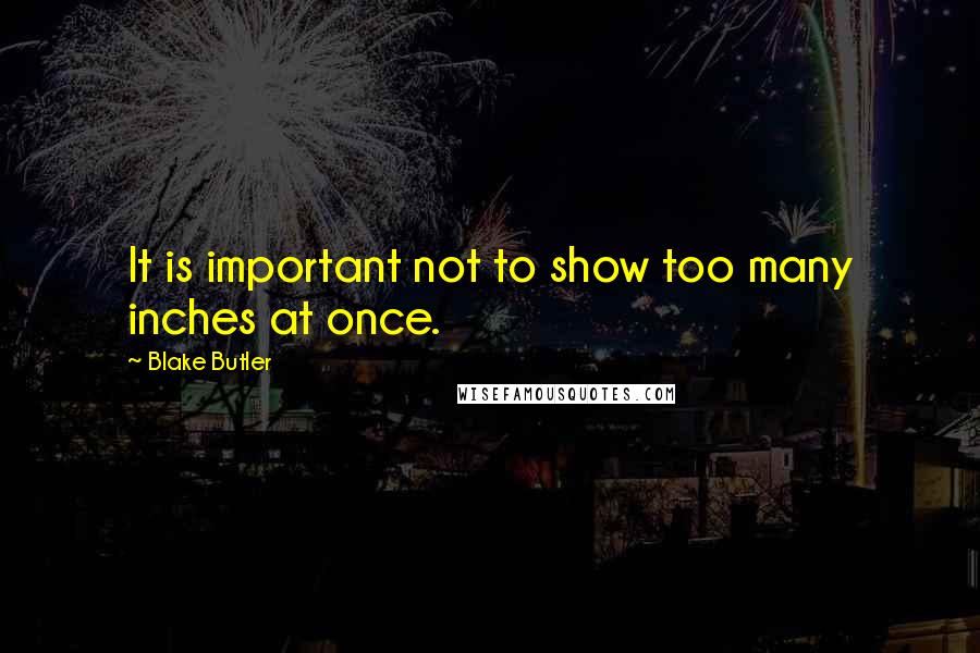 Blake Butler Quotes: It is important not to show too many inches at once.