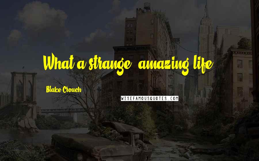 Blake Crouch Quotes: What a strange, amazing life.