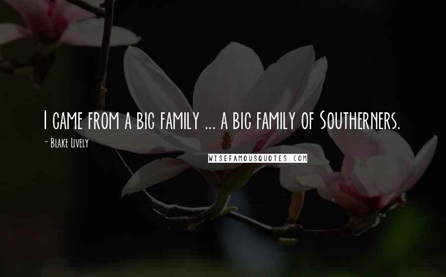 Blake Lively Quotes: I came from a big family ... a big family of Southerners.