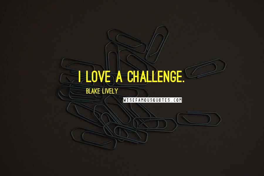 Blake Lively Quotes: I love a challenge.