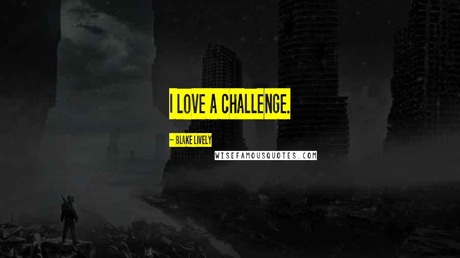 Blake Lively Quotes: I love a challenge.