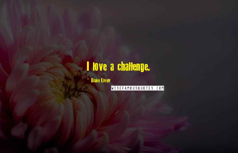 Blake Lively Quotes: I love a challenge.