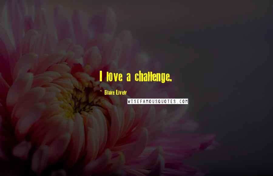 Blake Lively Quotes: I love a challenge.