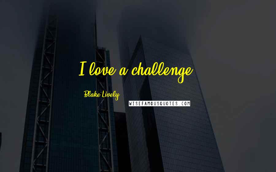 Blake Lively Quotes: I love a challenge.