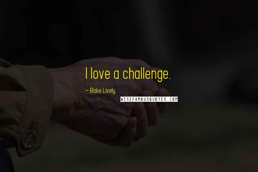 Blake Lively Quotes: I love a challenge.