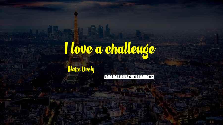 Blake Lively Quotes: I love a challenge.